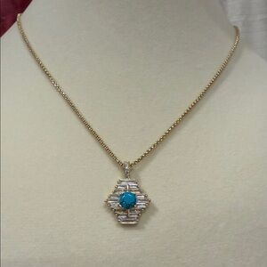2/$35.00 - BP OG - December Gold Pendant with Turquoise magnesite!